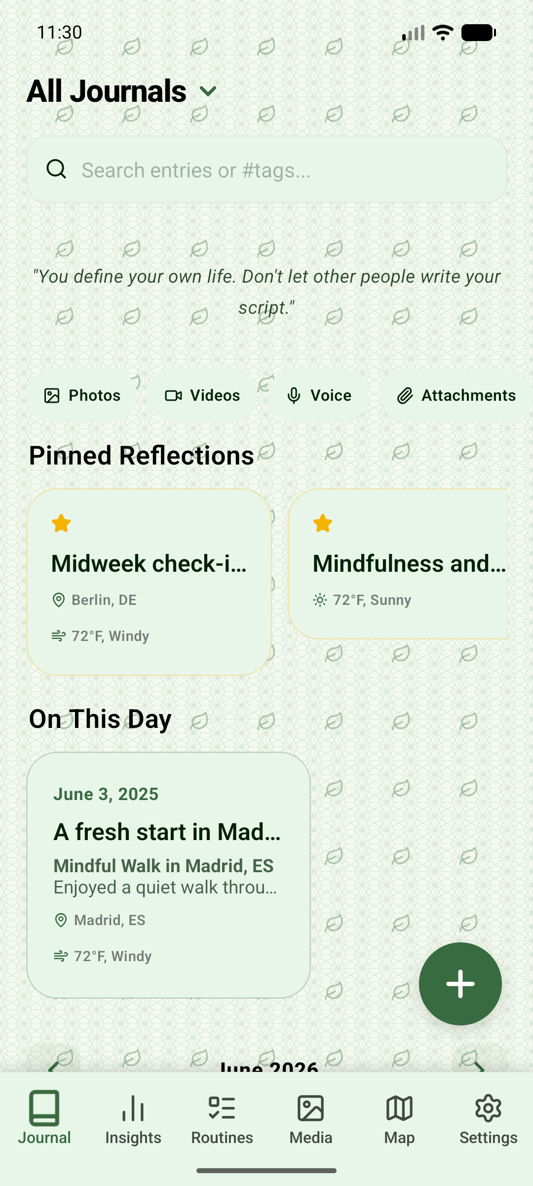 Euthy Journal App Feed